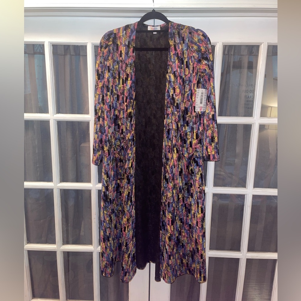 LuLaRoe Multicolor Patterned long Cardigan NWT